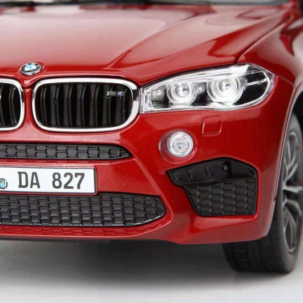 BMW X6M 2015 Diecast Model SUV, Norev 1:18, Red Metallic, Custom Plates