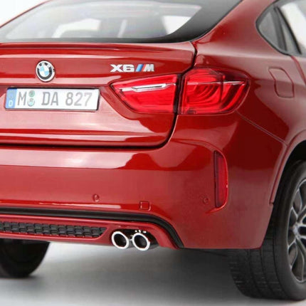 BMW X6M 2015 Diecast Model SUV, Norev 1:18, Red Metallic, Custom Plates