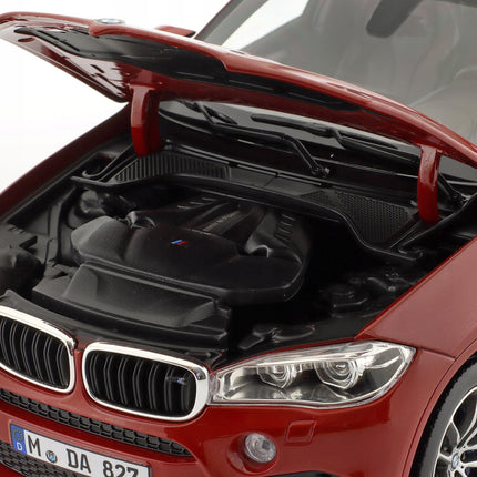 BMW X6M 2015 Diecast Model SUV, Norev 1:18, Red Metallic, Custom Plates