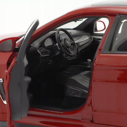BMW X6M 2015 Diecast Model SUV, Norev 1:18, Red Metallic, Custom Plates