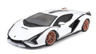 White 1:18 scale diecast Lamborghini model car with bronze wheels and black accents