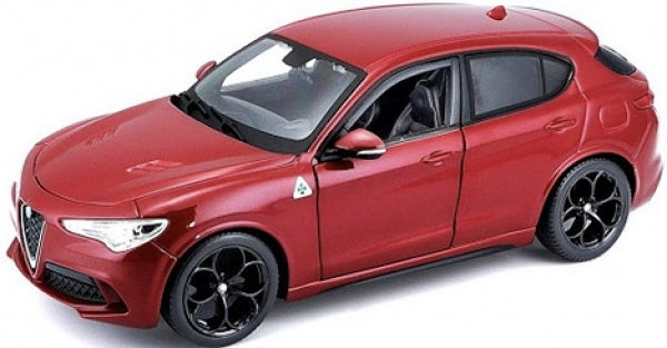 Red diecast model car SUV in 1:18 scale with black wheels and detailed exterior.