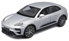 Silver 1:18 scale diecast model car with detailed exterior, modern sporty design