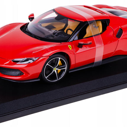 Bburago Ferrari 296 GTB 2022 Red 1:18 Diecast Model with Custom Plates