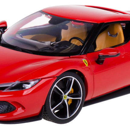 Bburago Ferrari 296 GTB 2022 Red 1:18 Diecast Model with Custom Plates