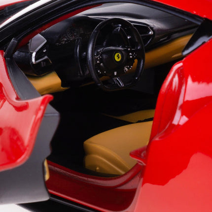 Bburago Ferrari 296 GTB 2022 Red 1:18 Diecast Model with Custom Plates