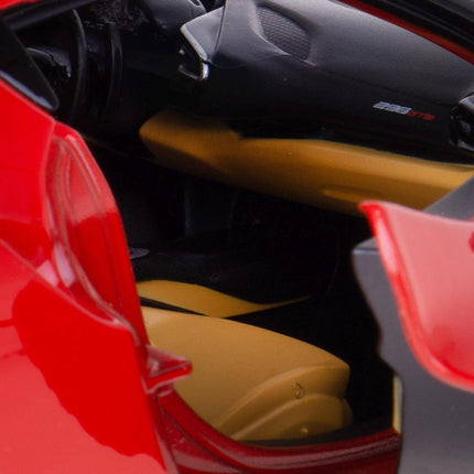 Bburago Ferrari 296 GTB 2022 Red 1:18 Diecast Model with Custom Plates