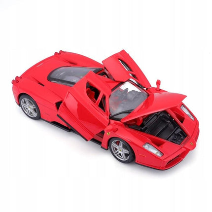 Bburago Ferrari Enzo 2002 Red 1:24 Diecast Model with Custom Plates