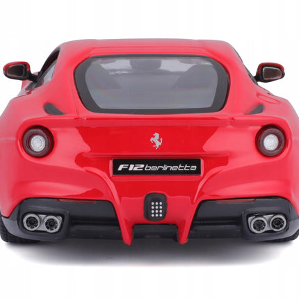 Bburago Ferrari F12 Berlinetta Red 1:24 Diecast Model with Custom Plates