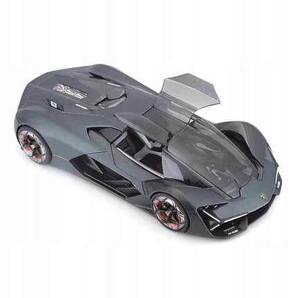 Bburago Lamborghini Terzo Millennio 2017 Silver 1:24 Scale Diecast Model with Custom Plates