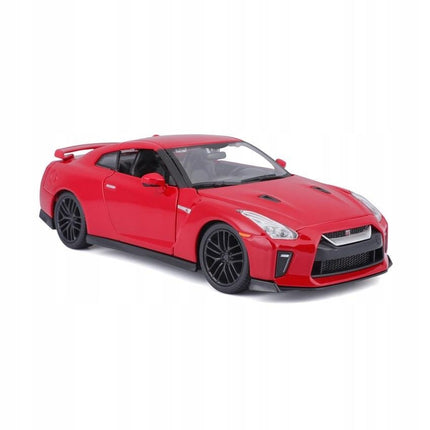 Bburago Nissan GT-R 2017 Red 1:24 Scale Diecast Model with Custom Plates