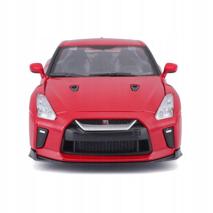 Bburago Nissan GT-R 2017 Red 1:24 Scale Diecast Model with Custom Plates