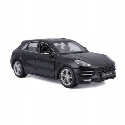 Bburago Porsche Macan Turbo 2014 Black 1:24 Diecast Model with Custom Plates