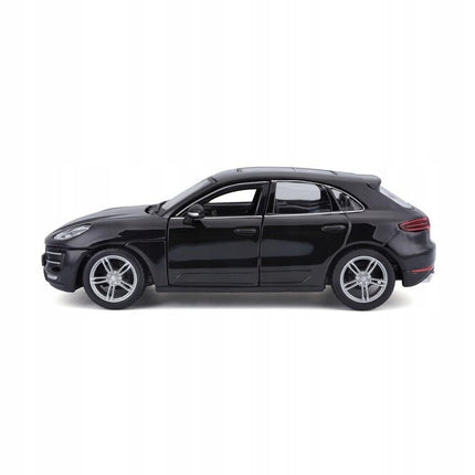 Bburago Porsche Macan Turbo 2014 Black 1:24 Diecast Model with Custom Plates