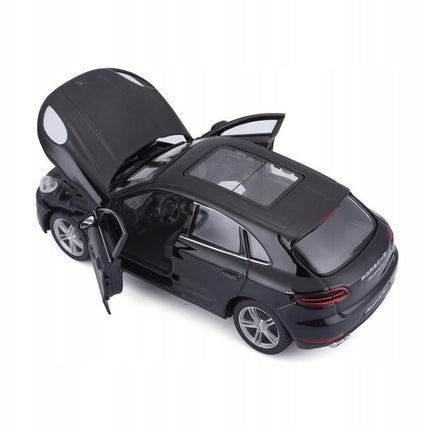 Bburago Porsche Macan Turbo 2014 Black 1:24 Diecast Model with Custom Plates