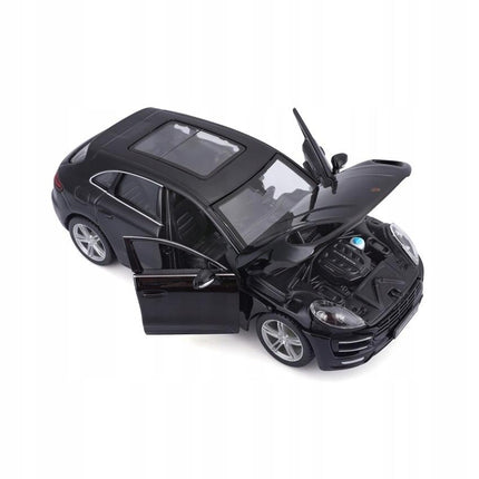 Bburago Porsche Macan Turbo 2014 Black 1:24 Diecast Model with Custom Plates