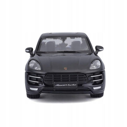 Bburago Porsche Macan Turbo 2014 Black 1:24 Diecast Model with Custom Plates