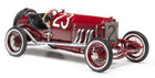 Red vintage race car diecast model with number 23, detailed wheels and open cockpit