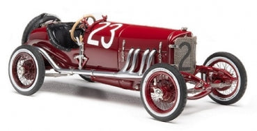 1:18 scale vintage red racing diecast model car with number 23, detailed wheels and engine