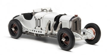 1:18 scale vintage white race car diecast model with number 10 and detailed exterior