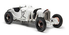 White vintage race car diecast model in 1:18 scale, number 12, classic design