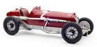 Red vintage diecast race car model with chrome accents and number 2 on side, 1:18 scale