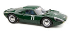 Green classic race car diecast model with number 71, 1:18 scale, side view