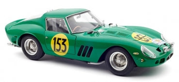 Green diecast model race car with number 153, 1:18 scale, classic sports car design