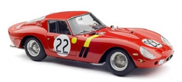 Red diecast model race car with number 22 and yellow stripe, 1:18 scale collectible