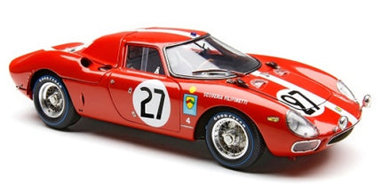Red 1:18 scale diecast model race car with number 27, classic design, silver wheels