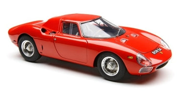 Red classic diecast model car in 1:18 scale, sleek sports design, on white background