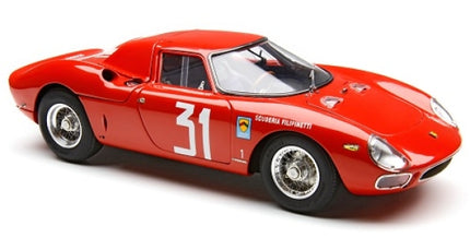 Red diecast model race car number 31 with Scuderia Filipinetti livery, 1:18 scale