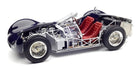 1:18 scale diecast model car with exposed metal frame, red seats, and detailed interior