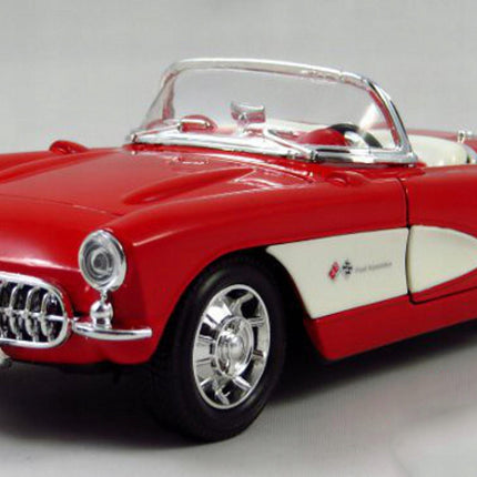 Chevrolet Corvette Red Convertible 1:24 Welly Diecast Car Metal Collector Model with Custom Plates