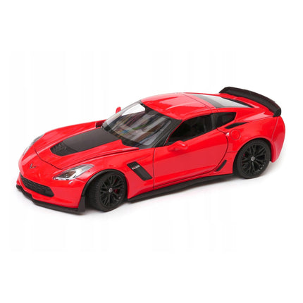Chevrolet Corvette Z06 2017 Red Welly 1:24 Diecast Model with Custom Plates