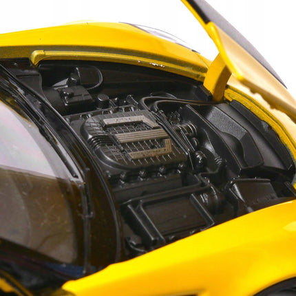 Chevrolet Corvette Z06 2017 Yellow Welly 1:24 Diecast Model Car Metal Collector Scale Model with Custom Plates