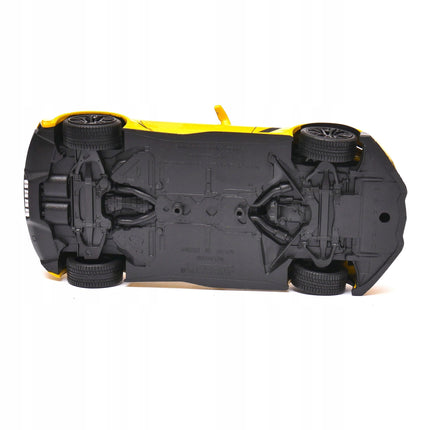 Chevrolet Corvette Z06 2017 Yellow Welly 1:24 Diecast Model Car Metal Collector Scale Model with Custom Plates