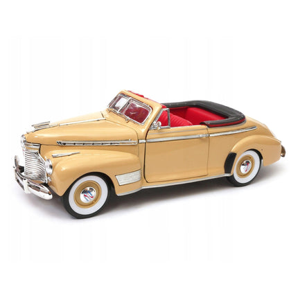 Chevrolet Special Deluxe 1941 Cream Welly 1:24 Diecast Model Car Metal Collector Scale Model with Custom PlatesPlates