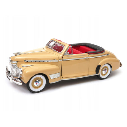 Chevrolet Special Deluxe 1941 Cream Welly 1:24 Diecast Model Car Metal Collector Scale Model with Custom PlatesPlates