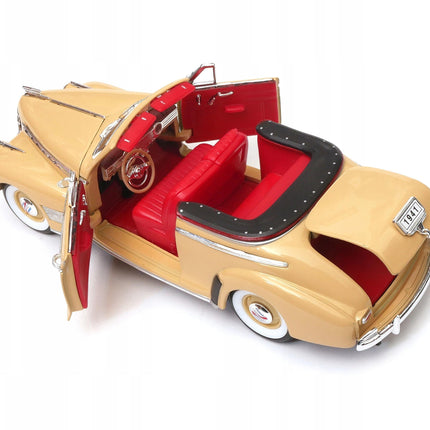 Chevrolet Special Deluxe 1941 Cream Welly 1:24 Diecast Model Car Metal Collector Scale Model with Custom PlatesPlates