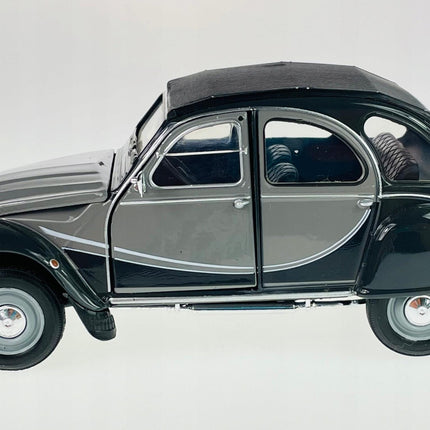 Citroën 2CV 6 Charleston 1982 Cormorant Grey & Nocturne Grey Welly 1:24 Diecast Model with Custom Plates