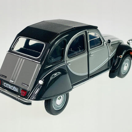 Citroën 2CV 6 Charleston 1982 Cormorant Grey & Nocturne Grey Welly 1:24 Diecast Model with Custom Plates
