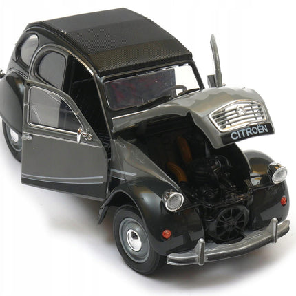 Citroën 2CV 6 Charleston 1982 Cormorant Grey & Nocturne Grey Welly 1:24 Diecast Model with Custom Plates