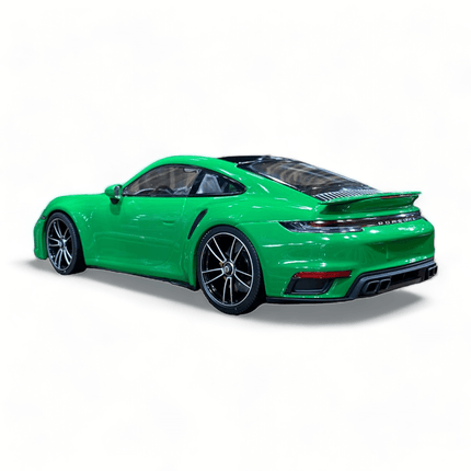 Minichamps Porsche 911 Turbo S 1:18 Resin Model Car Green - hand-finished display model
