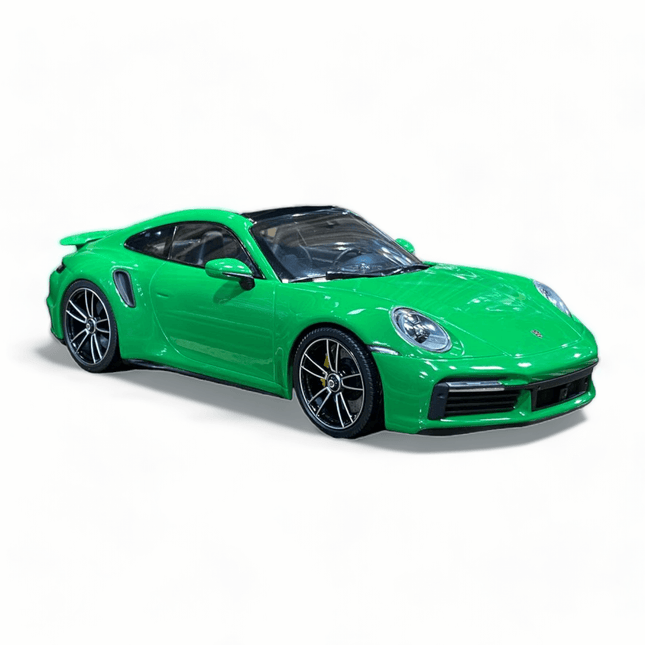 Minichamps Porsche 911 Turbo S 1:18 Resin Model Car Green - detailed collector display model