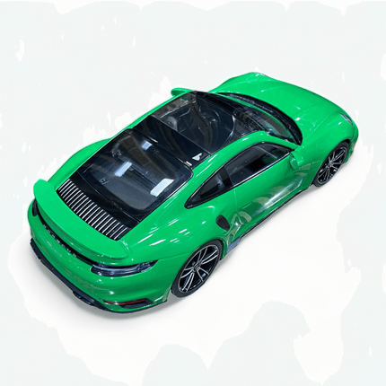 Minichamps Porsche 911 Turbo S 1:18 Resin Model Car Green - scale model for display