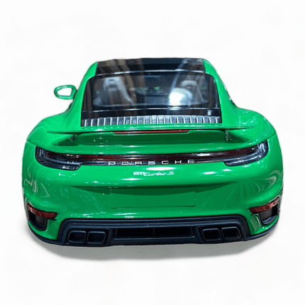 Minichamps Porsche 911 Turbo S 1:18 Resin Model Car Green - detailed die-cast style model