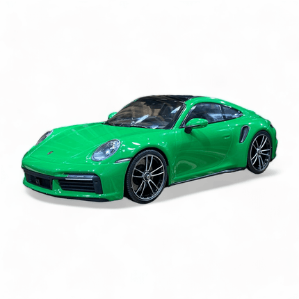 Minichamps Porsche 911 Turbo S 1:18 Resin Model Car Green - detailed model car replica