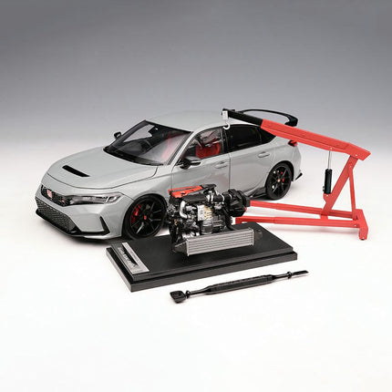 Motorhelix Honda Civic Type R FL5 Supersonic Gray 1:18 Diecast Model Car - scale model collectible piece