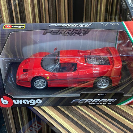 Bburago 1/18 Ferrari F50 Red Diecast Model Car - detailed collector display model